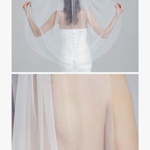 NWT White Bridal Wedding 39 Inch Hair Comb Veil